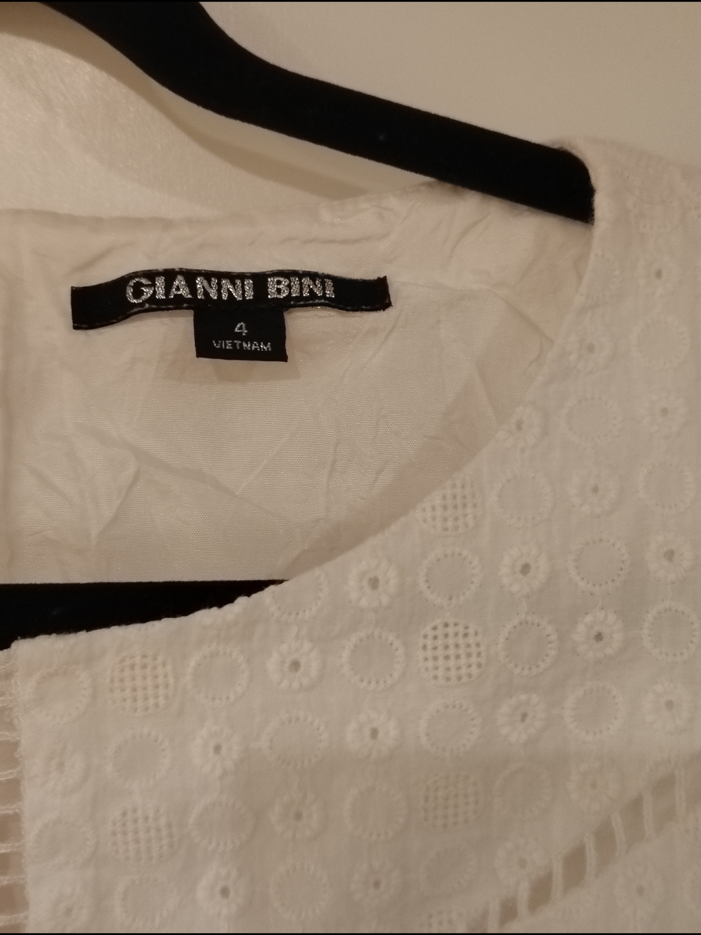White Eyelet Sleeveless Sheath Mini Dress - Picture 2 of 8